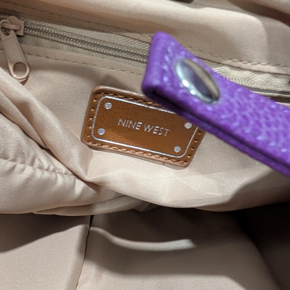 Nine West Purple Shoulder Handbag with Silver Hardware - Picture 9 of 9